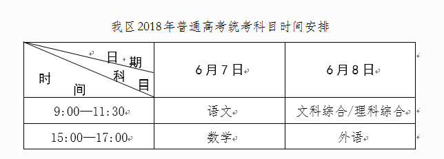 2019年广西高考的时间是几月几号？是怎样安排的？