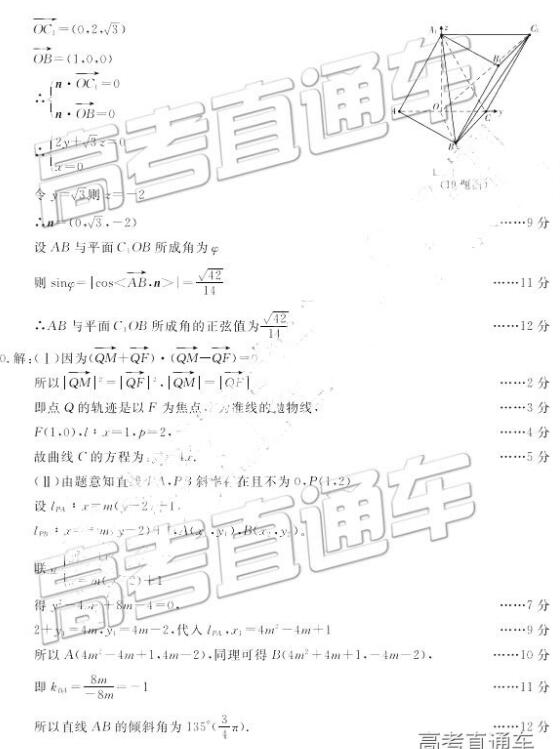 2019东北三省四市二模理科数学参考答案，附航空航天介绍！