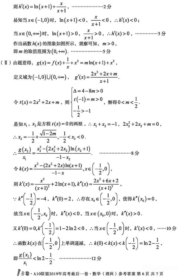 2019安徽1号卷·A10联盟高考较后一卷理科数学试题与答案公布!