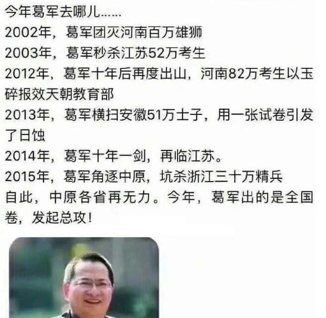 2019年葛军参加命题了吗?