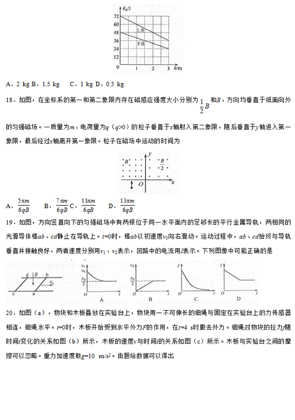 卷三试题公布!2019年高考理科综合参考答案解析!