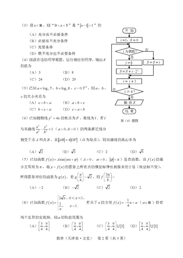 天津市2019年高考文科数学试题出炉，参考答案详解!