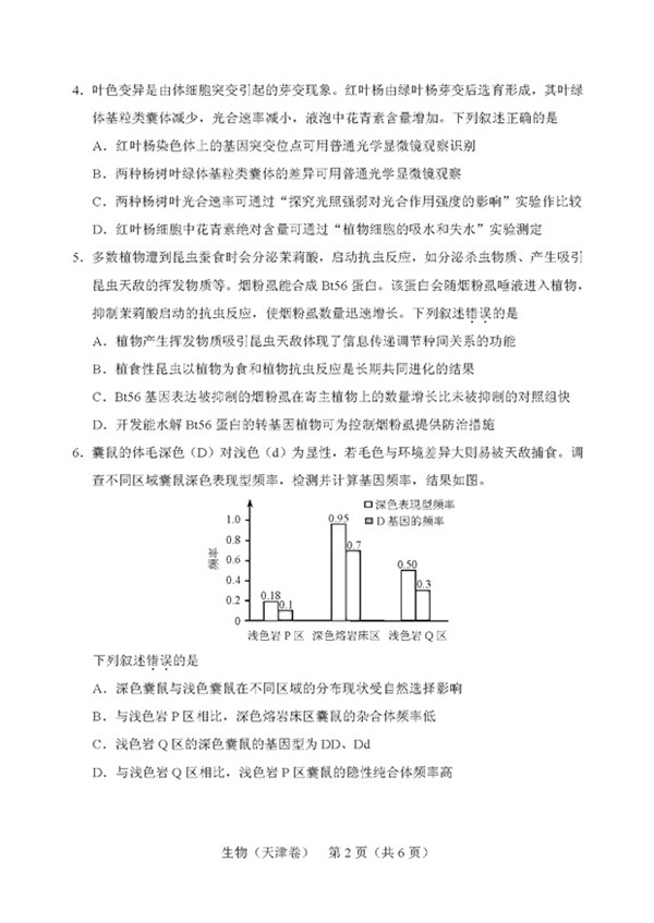 天津市2019高考理科综合试题分享，参考答案详解!