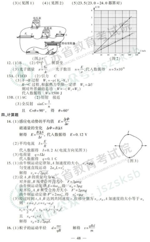 卷：2019高考物理试题及答案公布!教育考试院答案解析!