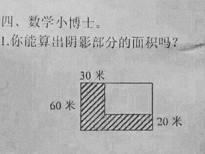 四、数学小博士，你能算出阴影部分的面积吗？