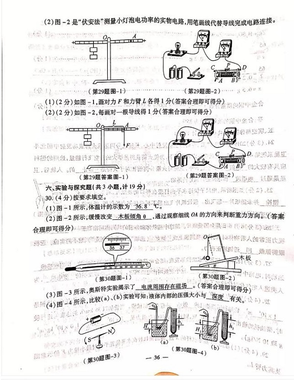 (物理、化学试题)2019年中考试题物理、化学试题答案详解发布分享整理