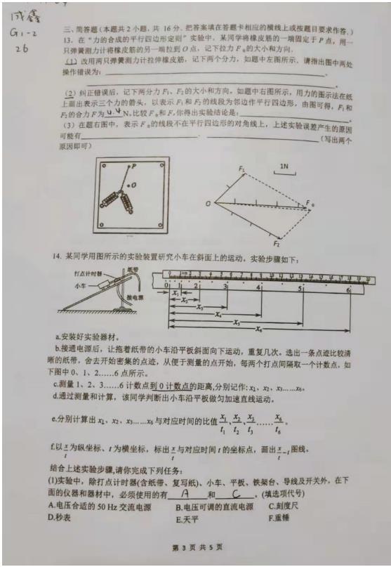 师大附中2019-2020年高一上册期中考物理试卷及答案解析