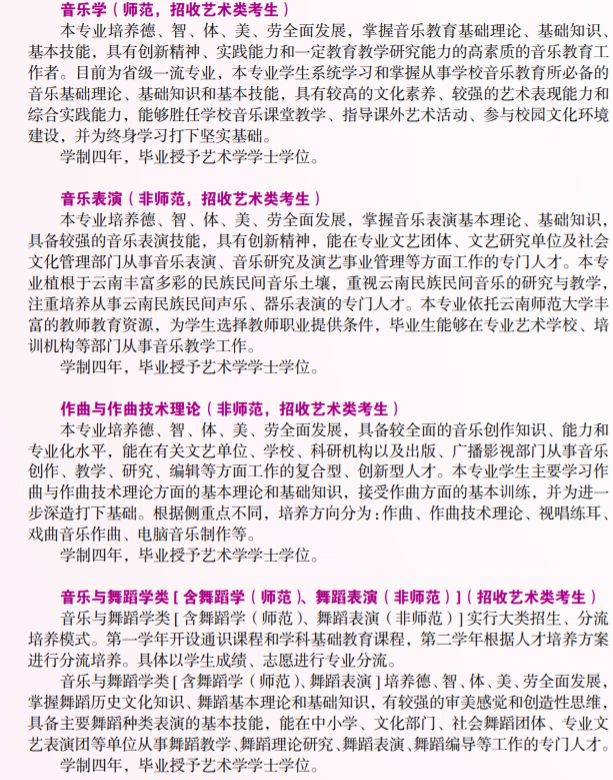 云南师范大学2020年艺术类招生简章正式公布，哪些可以报考？