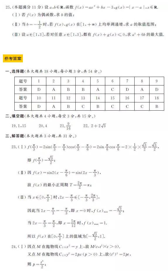 数学：2020年省1月学考数学试题与参考答案公布!