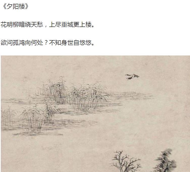 欲問孤鴻向何處不知身世自悠悠的出處是什麼全文古詩詞賞析